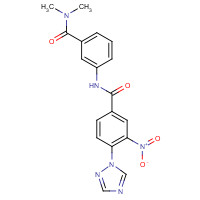 00-00-0 N-[3-(dimethylcarbamoyl)phenyl]-3-nitro-4-(1,2,4-triazol-1-yl)benzamide chemical structure