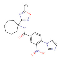 00-00-0 4-imidazol-1-yl-N-[1-(5-methyl-1,2,4-oxadiazol-3-yl)cycloheptyl]-3-nitrobenzamide chemical structure