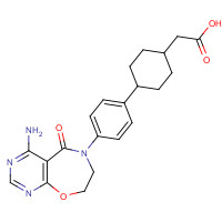 1109276-89-2 2-[4-[4-(4-amino-5-oxo-7,8-dihydropyrimido[5,4-f][1,4]oxazepin-6-yl)phenyl]cyclohexyl]acetic acid chemical structure