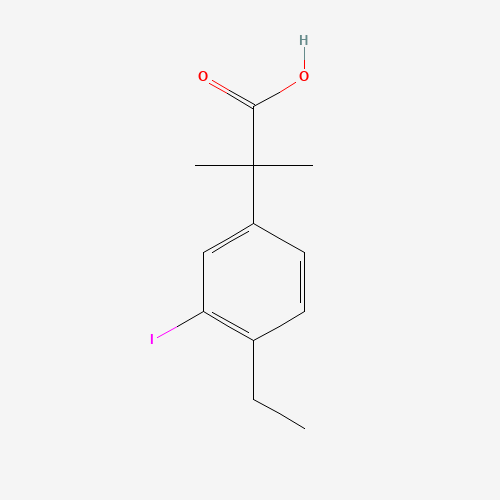 1256584-73-2 2-(4-ethyl-3-iodophenyl)-2-Methylpropanoic acid chemical structure