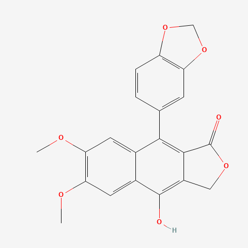 22055-22-7 9-(1,3-benzodioxol-5-yl)-4-hydroxy-6,7-dimethoxy-3H-benzo[f][2]benzofuran-1-one chemical structure