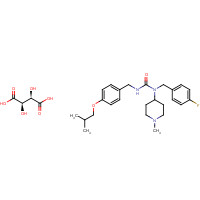 706782-28-7 (2R,3R)-2,3-dihydroxybutanedioic acid;1-[(4-fluorophenyl)methyl]-1-(1-methylpiperidin-4-yl)-3-[[4-(2-methylpropoxy)phenyl]methyl]urea chemical structure