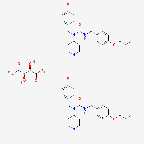 706782-28-7 (2R,3R)-2,3-dihydroxybutanedioic acid;1-[(4-fluorophenyl)methyl]-1-(1-methylpiperidin-4-yl)-3-[[4-(2-methylpropoxy)phenyl]methyl]urea chemical structure