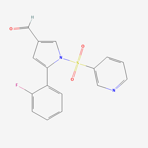 881677-11-8 1H-Pyrrole-3-carboxaldehyde, 5-(2-fluorophenyl)-1-(3-pyridinylsulfonyl)- chemical structure