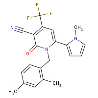 1263283-54-0 1-[(2,4-dimethylphenyl)methyl]-6-(1-methylpyrrol-2-yl)-2-oxo-4-(trifluoromethyl)pyridine-3-carbonitrile chemical structure