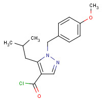 1235313-69-5 1-[(4-methoxyphenyl)methyl]-5-(2-methylpropyl)pyrazole-4-carbonyl chloride chemical structure