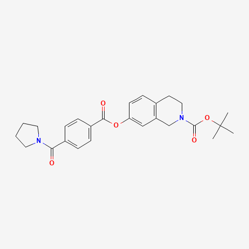 1203600-33-2 tert-butyl 7-[4-(pyrrolidine-1-carbonyl)benzoyl]oxy-3,4-dihydro-1H-isoquinoline-2-carboxylate chemical structure