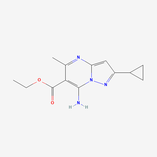 1245900-58-6 ethyl 7-amino-2-cyclopropyl-5-methylpyrazolo[1,5-a]pyrimidine-6-carboxylate chemical structure