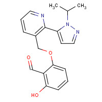 1446321-46-5 2-hydroxy-6-[[2-(2-propan-2-ylpyrazol-3-yl)pyridin-3-yl]methoxy]benzaldehyde chemical structure