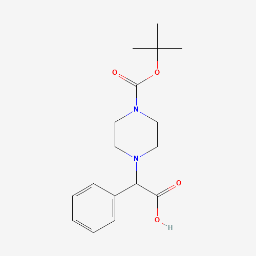 347186-49-6 2-[4-[(2-methylpropan-2-yl)oxycarbonyl]piperazin-1-yl]-2-phenylacetic acid chemical structure