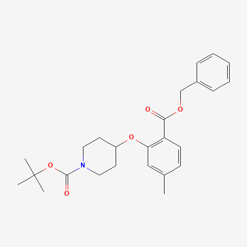 1443209-26-4 tert-butyl 4-(5-methyl-2-phenylmethoxycarbonylphenoxy)piperidine-1-carboxylate chemical structure