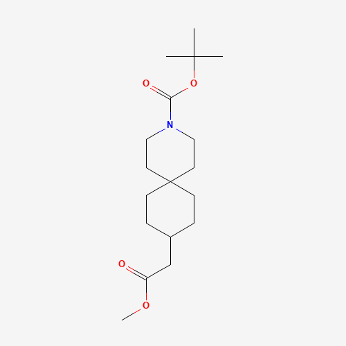 1346229-41-1 tert-butyl 9-(2-methoxy-2-oxoethyl)-3-azaspiro[5.5]undecane-3-carboxylate chemical structure