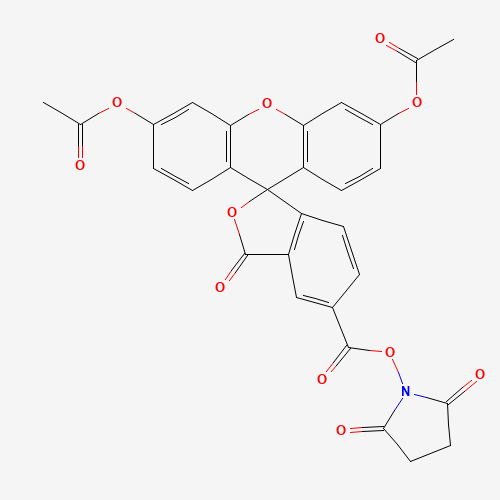 150206-05-6 (2,5-dioxopyrrolidin-1-yl) 3',6'-diacetyloxy-3-oxospiro[2-benzofuran-1,9'-xanthene]-5-carboxylate chemical structure