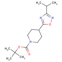 913264-42-3 tert-butyl 4-(3-propan-2-yl-1,2,4-oxadiazol-5-yl)piperidine-1-carboxylate chemical structure