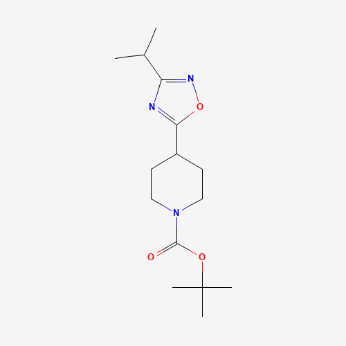 913264-42-3 tert-butyl 4-(3-propan-2-yl-1,2,4-oxadiazol-5-yl)piperidine-1-carboxylate chemical structure