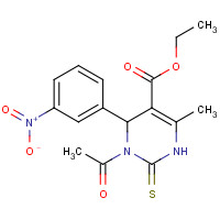 111535-63-8 ethyl 3-acetyl-6-methyl-4-(3-nitrophenyl)-2-sulfanylidene-1,4-dihydropyrimidine-5-carboxylate chemical structure