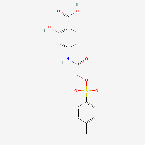 501919-59-1 2-hydroxy-4-[[2-(4-methylphenyl)sulfonyloxyacetyl]amino]benzoic acid chemical structure
