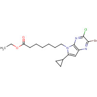 1447770-53-7 ethyl 7-(2-bromo-3-chloro-6-cyclopropylpyrrolo[2,3-b]pyrazin-5-yl)heptanoate chemical structure