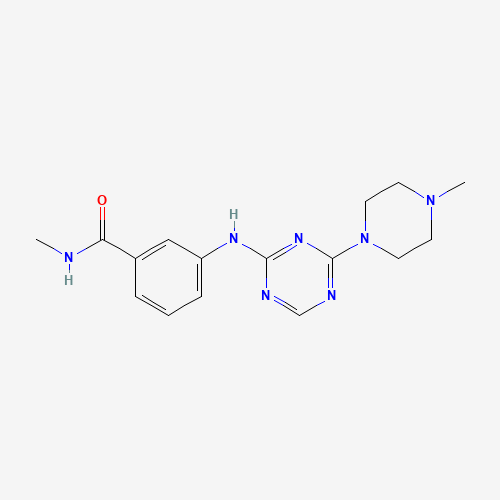 1332300-36-3 N-methyl-3-[[4-(4-methylpiperazin-1-yl)-1,3,5-triazin-2-yl]amino]benzamide chemical structure