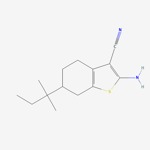 329222-98-2 2-amino-6-(2-methylbutan-2-yl)-4,5,6,7-tetrahydro-1-benzothiophene-3-carbonitrile chemical structure