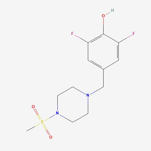 1370210-60-8 2,6-difluoro-4-[(4-methylsulfonylpiperazin-1-yl)methyl]phenol chemical structure