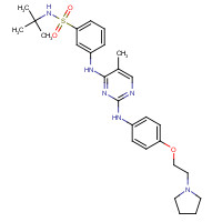 1374744-69-0 N-tert-butyl-3-[[5-methyl-2-[4-(2-pyrrolidin-1-ylethoxy)anilino]pyrimidin-4-yl]amino]benzenesulfonamide chemical structure