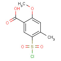 85591-40-8 5-chlorosulfonyl-2-methoxy-4-methylbenzoic acid chemical structure
