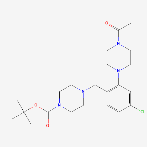 1460032-39-6 tert-butyl 4-[[2-(4-acetylpiperazin-1-yl)-4-chlorophenyl]methyl]piperazine-1-carboxylate chemical structure