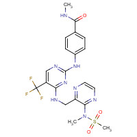 1073154-85-4 N-methyl-4-[[4-[[3-[methyl(methylsulfonyl)amino]pyrazin-2-yl]methylamino]-5-(trifluoromethyl)pyrimidin-2-yl]amino]benzamide chemical structure