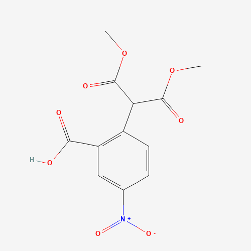 185433-44-7 2-(1,3-dimethoxy-1,3-dioxopropan-2-yl)-5-nitrobenzoic acid chemical structure