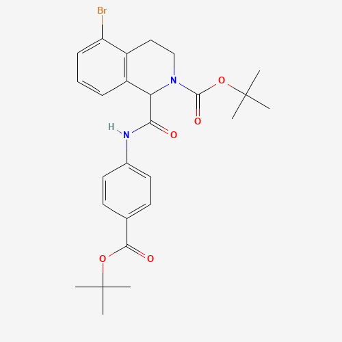 1430563-97-5 tert-butyl 5-bromo-1-[[4-[(2-methylpropan-2-yl)oxycarbonyl]phenyl]carbamoyl]-3,4-dihydro-1H-isoquinoline-2-carboxylate chemical structure