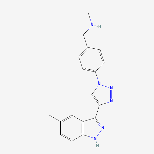 1383702-23-5 N-methyl-1-[4-[4-(5-methyl-1H-indazol-3-yl)triazol-1-yl]phenyl]methanamine chemical structure