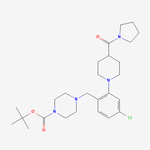 1460032-53-4 tert-butyl 4-[[4-chloro-2-[4-(pyrrolidine-1-carbonyl)piperidin-1-yl]phenyl]methyl]piperazine-1-carboxylate chemical structure