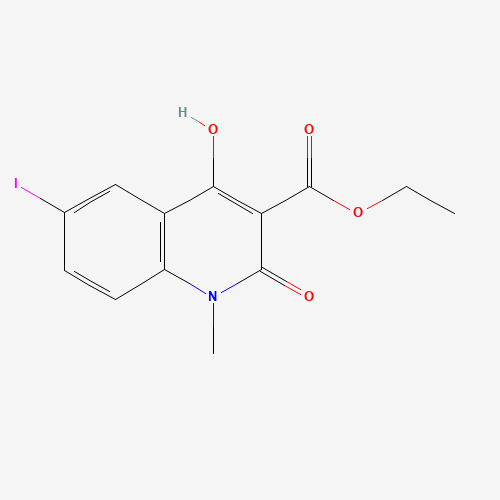 942152-78-5 ethyl 4-hydroxy-6-iodo-1-methyl-2-oxoquinoline-3-carboxylate chemical structure
