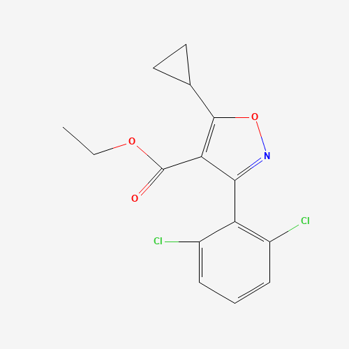 1020569-65-6 ethyl 5-cyclopropyl-3-(2,6-dichlorophenyl)-1,2-oxazole-4-carboxylate chemical structure