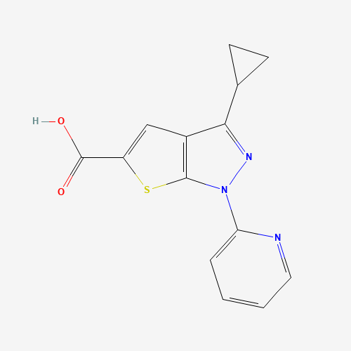 1041205-55-3 3-cyclopropyl-1-pyridin-2-ylthieno[2,3-c]pyrazole-5-carboxylic acid chemical structure