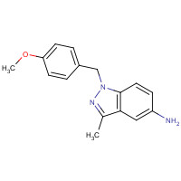 1266336-38-2 1-[(4-methoxyphenyl)methyl]-3-methylindazol-5-amine chemical structure