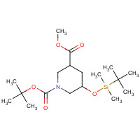 1415793-76-8 1-O-tert-butyl 3-O-methyl 5-[tert-butyl(dimethyl)silyl]oxypiperidine-1,3-dicarboxylate chemical structure