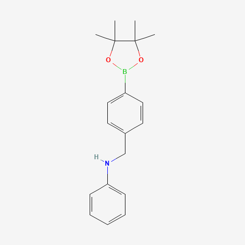 1029439-56-2 N-[[4-(4,4,5,5-tetramethyl-1,3,2-dioxaborolan-2-yl)phenyl]methyl]aniline chemical structure