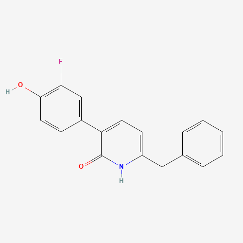 960297-96-5 6-benzyl-3-(3-fluoro-4-hydroxyphenyl)-1H-pyridin-2-one chemical structure