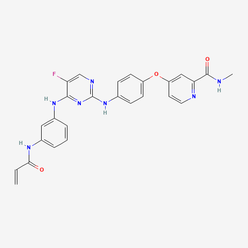 1202759-32-7 4-[4-[[5-fluoro-4-[3-(prop-2-enoylamino)anilino]pyrimidin-2-yl]amino]phenoxy]-N-methylpyridine-2-carboxamide chemical structure