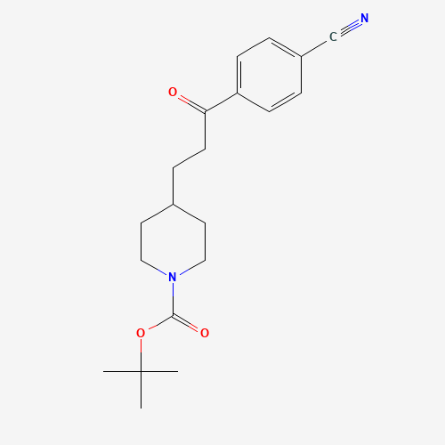 301232-47-3 tert-butyl 4-[3-(4-cyanophenyl)-3-oxopropyl]piperidine-1-carboxylate chemical structure
