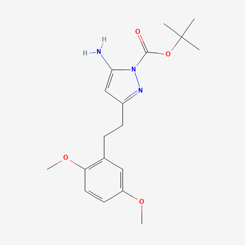 1035270-98-4 tert-butyl 5-amino-3-[2-(2,5-dimethoxyphenyl)ethyl]pyrazole-1-carboxylate chemical structure