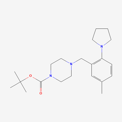 1460033-53-7 tert-butyl 4-[(5-methyl-2-pyrrolidin-1-ylphenyl)methyl]piperazine-1-carboxylate chemical structure