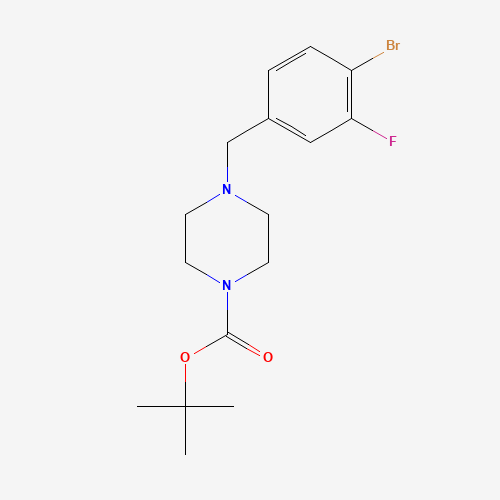 1260898-90-5 tert-butyl 4-[(4-bromo-3-fluorophenyl)methyl]piperazine-1-carboxylate chemical structure