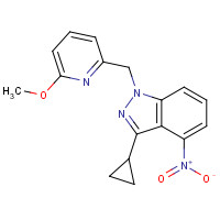 1527518-35-9 3-cyclopropyl-1-[(6-methoxypyridin-2-yl)methyl]-4-nitroindazole chemical structure