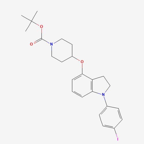 1001397-71-2 tert-butyl 4-[[1-(4-iodophenyl)-2,3-dihydroindol-4-yl]oxy]piperidine-1-carboxylate chemical structure