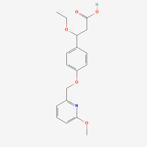 1202576-19-9 3-ethoxy-3-[4-[(6-methoxypyridin-2-yl)methoxy]phenyl]propanoic acid chemical structure