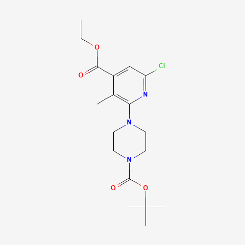 1201675-13-9 tert-butyl 4-(6-chloro-4-ethoxycarbonyl-3-methylpyridin-2-yl)piperazine-1-carboxylate chemical structure