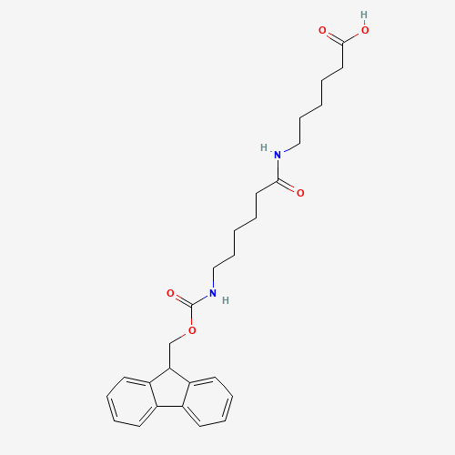 125674-96-6 6-[[7-(9H-fluoren-9-ylmethoxy)-7-oxoheptanoyl]amino]hexanoic acid chemical structure